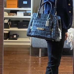 Brand new Royal Blue Croc style Coach Purse